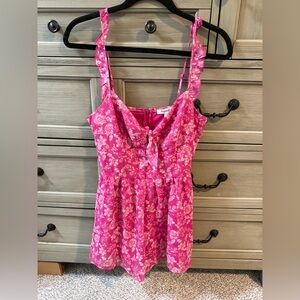Francesca's Collections Fuchsia Floral romper